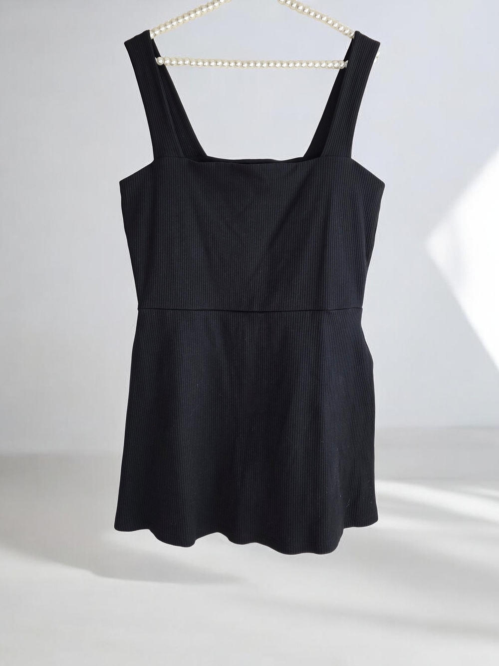 PINK Victoria's Secret Black Ribbed Romper